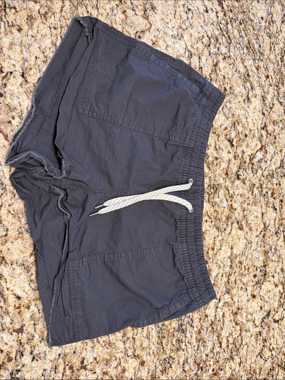 Women’s Elastic Waist Drawstring Shorts - Dark blue/Gray